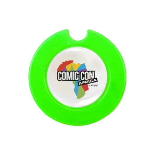 Round License Disc With Domed Sticker - Neon Green